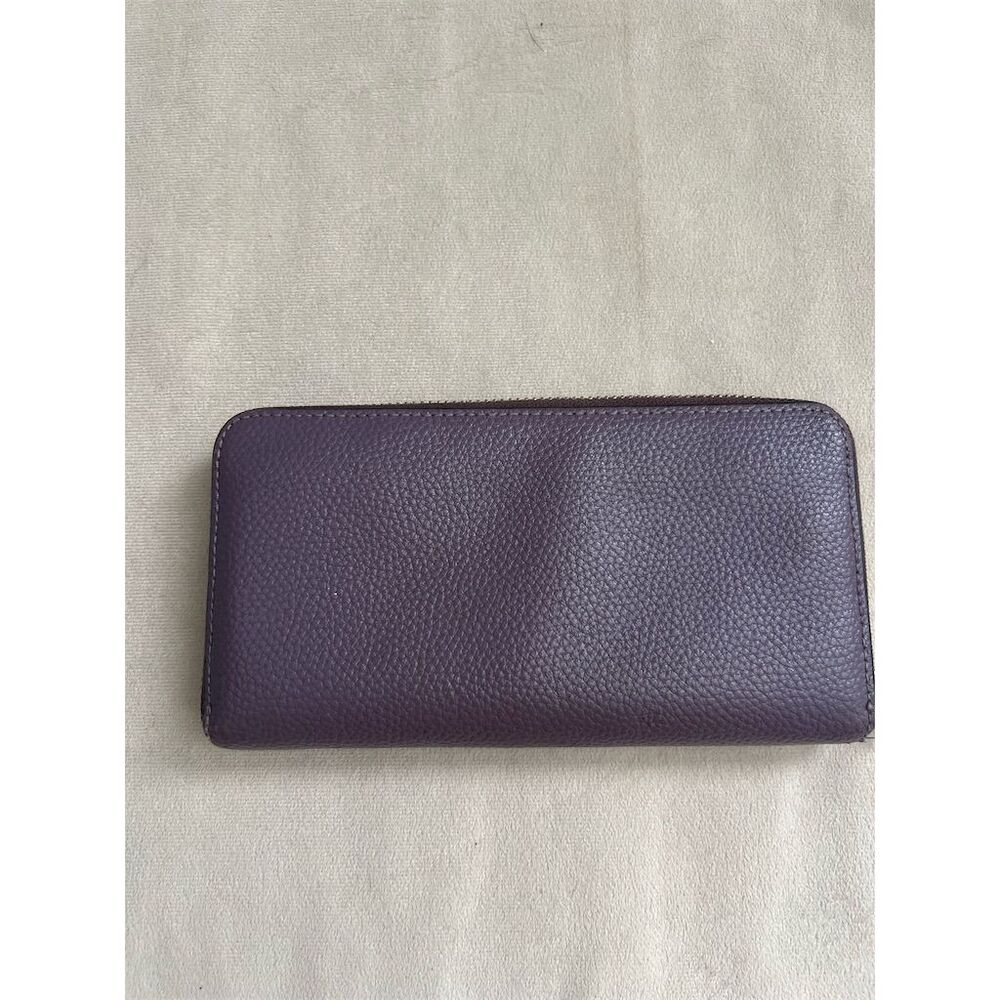 Coach Women's Purple Zip-Around Wallet Pebble Leather - Picture 4 of 9